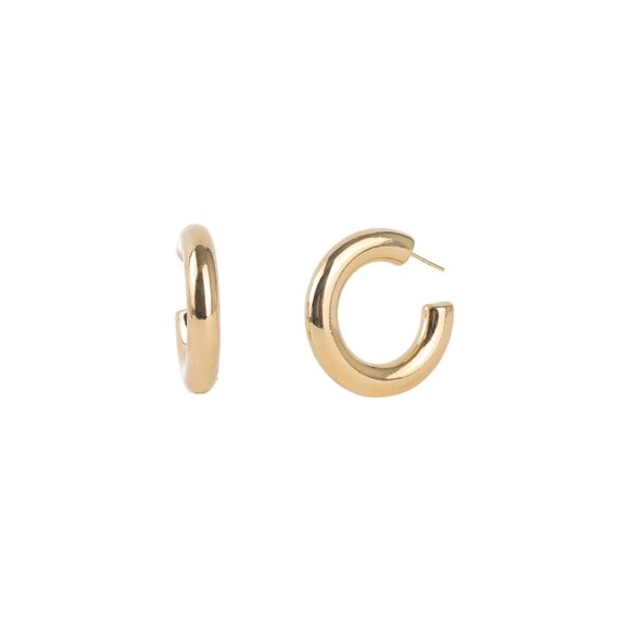 Baseline Gold Chubby Hoops - Picture 2 of 2